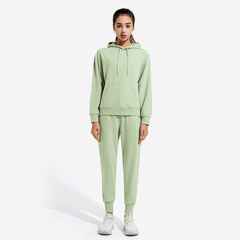 "Femmes Yoga ensembles 2 pièces personnalisé sport à manches longues Hoddy Fitness Gym sport entraînement taille haute décontracté en gros Leggings"