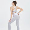 Ensembles de yoga 2 pièces dos croisé sport soutiens-gorge pour entraînement fitness personnaliser spaghetti sangle sans couture leggings femmes vêtements