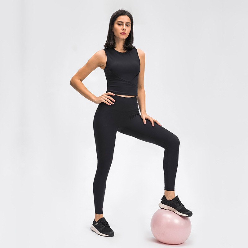 Ensembles de yoga pour femmes Hauts de sport 2 pièces pour la remise en forme d'entraînement Personnaliser avec des leggings sans couture