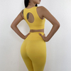Tenues d'entraînement Ensembles de yoga pour femmes Leggings de yoga taille haute sans couture côtelés personnalisés 2 pièces