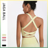 Hauts de sport pour femmes pour l'entraînement de yoga, remise en forme, course athlétique, personnaliser, gilet de gymnastique de grande taille, dos ouvert, soutiens-gorge de sport croisés