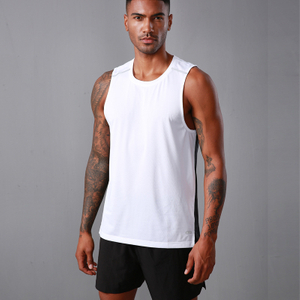 Personnalisez le grand gilet pour hommes de marathon de course de sport à séchage rapide, haut sans manches de remise en forme léger et respirant