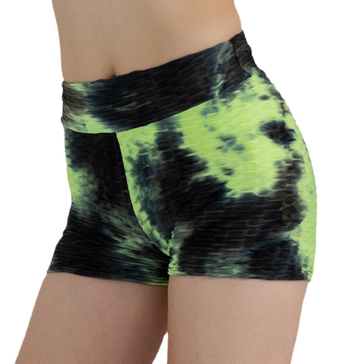 Sans couture Tie Dye Femmes Personnaliser Short D'entraînement Taille Haute Butt Push Up Tummy Control Gym Fitness Sexy Running Short