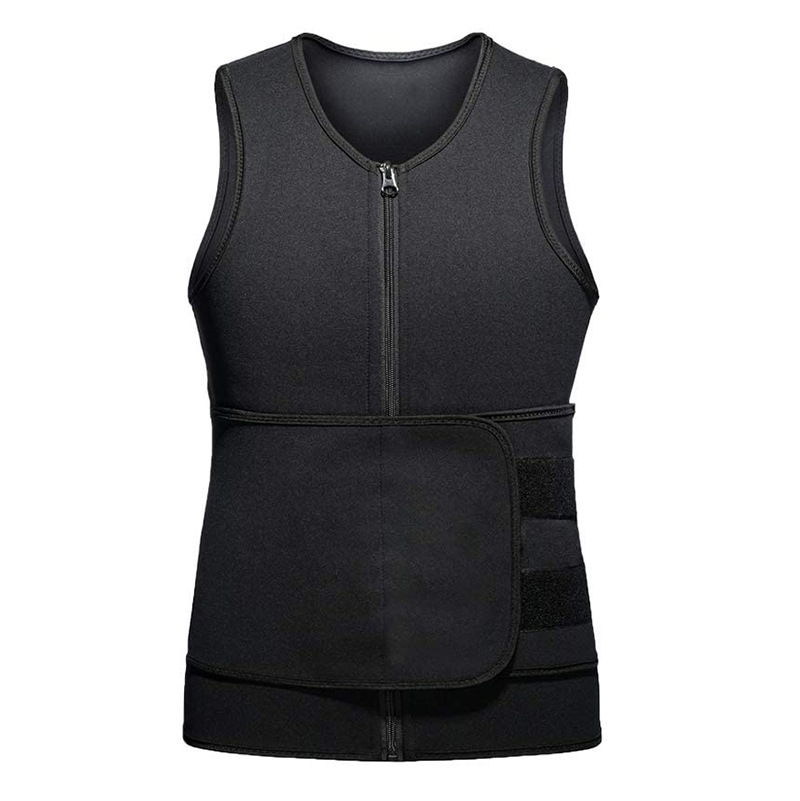 Combinaison de survêtement Hot Shaper, plastique néoprène, rafale de sueur de sport, gilet de ceinture à glissière, vêtements de fitness pour hommes