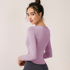 Hauts de gymnastique athlétiques à manches longues pour femmes