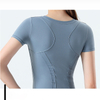 Personnalisez la chemise de compression à manches courtes pour femmes Dry Cool Fitness Running Workout T-Shirts