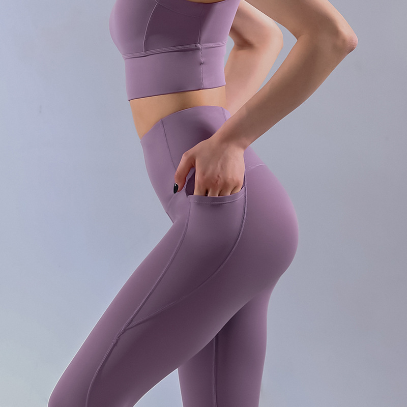 Ensembles de yoga sans couture pour femmes 2 pièces personnalisé taille haute contrôle du ventre preuve de squat avec poches en plein air grande taille fitness gym sport leggings d'entraînement