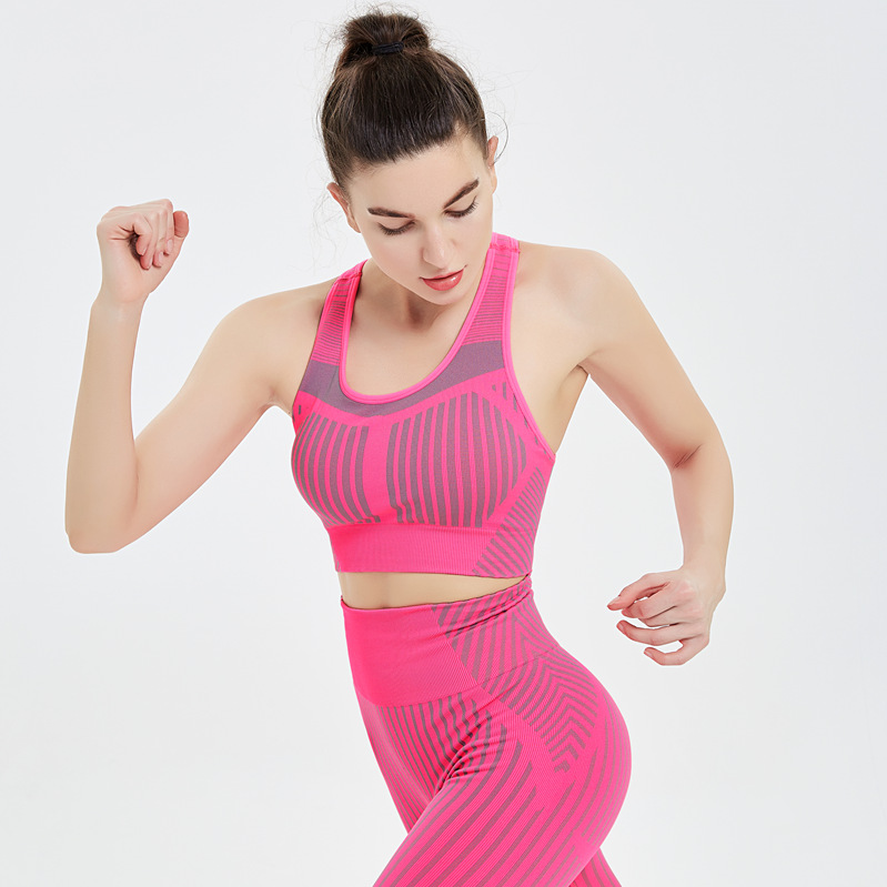 Ensembles de yoga 2 pièces dos croisé sport soutiens-gorge pour entraînement fitness personnaliser spaghetti sangle sans couture leggings femmes vêtements