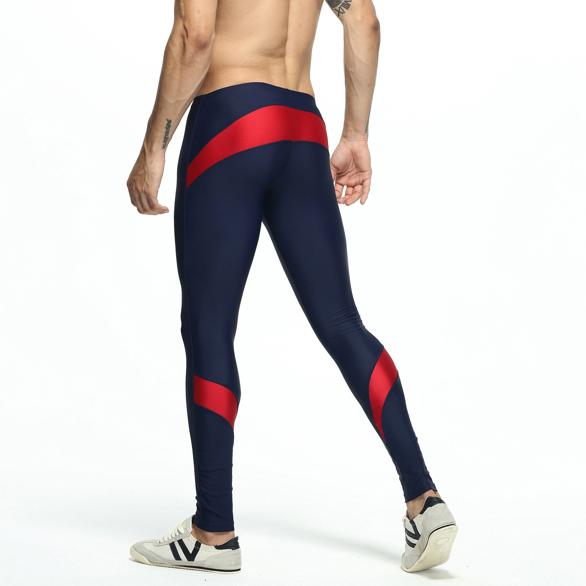 Collants extensibles taille basse pour hommes Collants de sport pour hommes Vente en gros de pantalons pour hommes