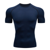 T-shirt de sport ajusté à manches courtes pour hommes, vêtements minces, hautement élastiques, respirants et à séchage rapide, vêtements de basket-ball, hauts de fitness pour entraînement sur piste et sur le terrain