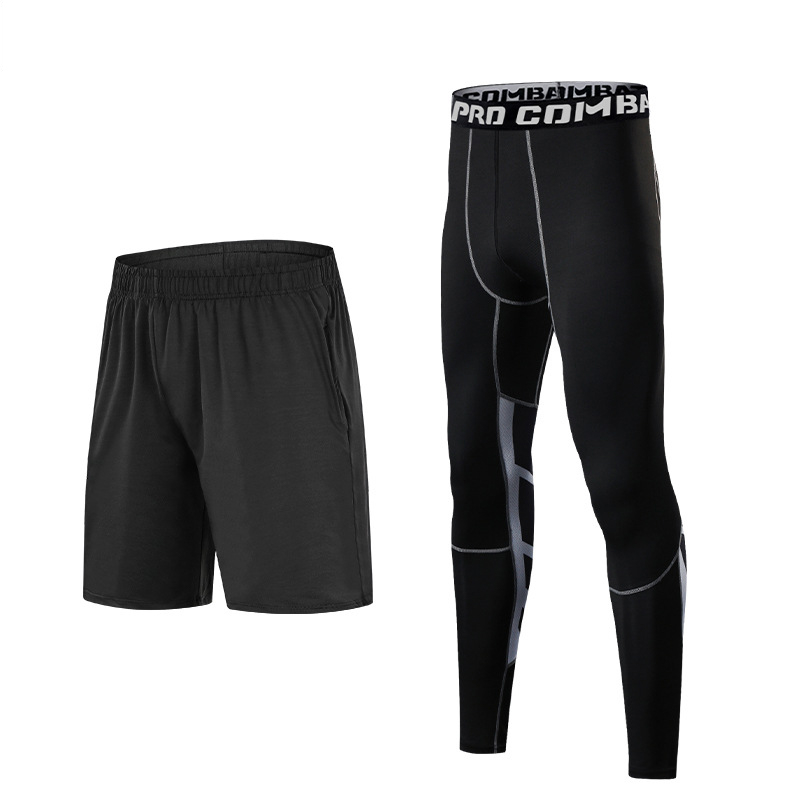 Collants de fitness pour hommes en cours d'exécution pantalons de compression de vêtements de sport leggings de basket-ball pantalons courts haute élastique et à séchage rapide en gros